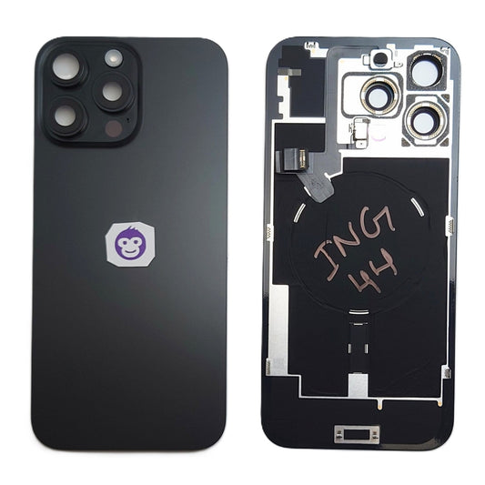 BACK BATTERY COVER GLASS IPHONE 16 PRO MAX 16PM BLACK - GRADE AB