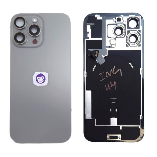BACK BATTERY COVER GLASS IPHONE 16 PRO MAX 16PM GREY - GRADE AB
