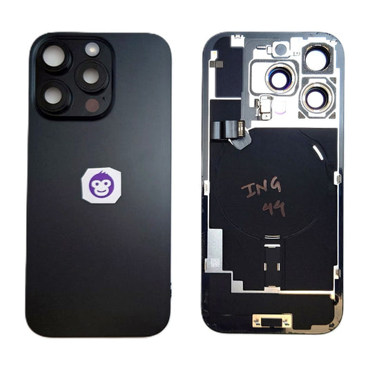 BACK BATTERY COVER GLASS IPHONE 16 PRO BLACK - GRADE AB