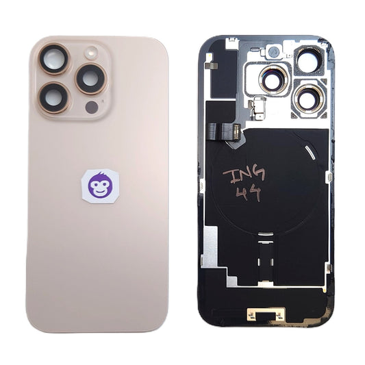 BACK BATTERY COVER GLASS IPHONE 16 PRO GOLD - GRADE AB
