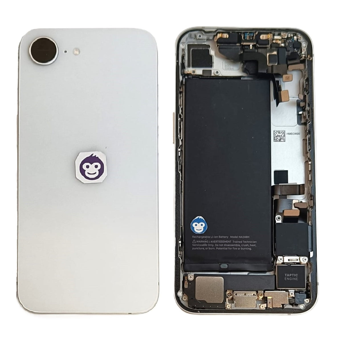 CHASSIS HOUSING FRAME IPHONE 16E WITH PARTS WHITE - GRADE AB
