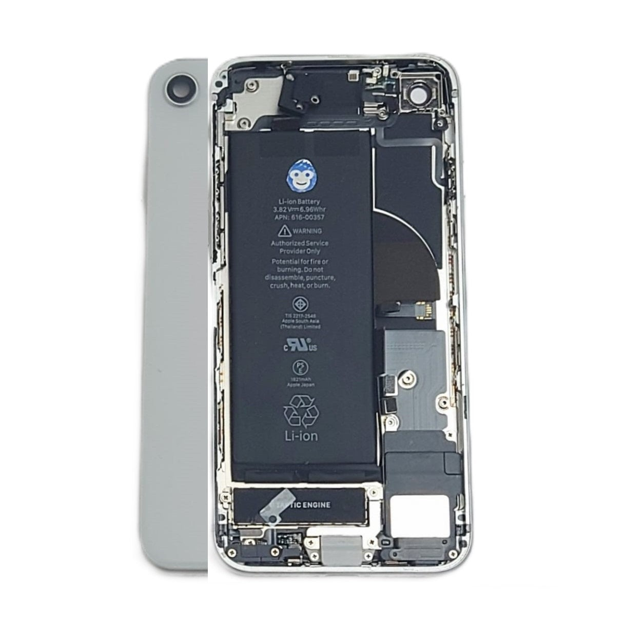IPHONE 8 8G WHITE (SILVER) CHASSIS HOUSING WITH SMALL PARTS - GRD AB