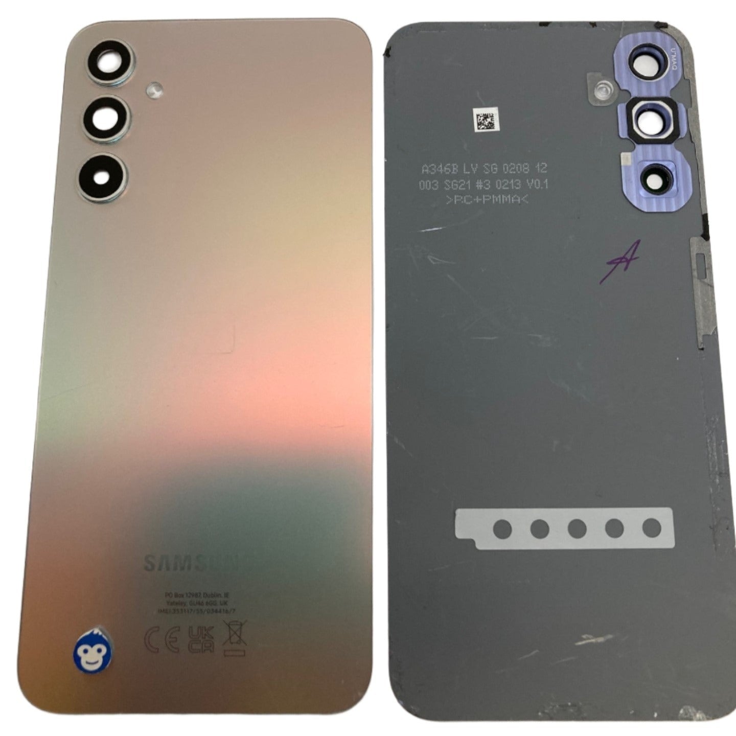 BACK BATTERY REAR COVER PANEL CAMERA LENS SAMSUNG GALAXY A34 5G A346 SILVER - GRADE AB