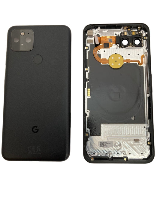 BACK HOUSING CHASSIS CAMERA LENS GOOGLE PIXEL 5 JUST BLACK - GRADE AB