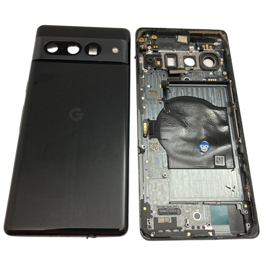 BACK HOUSING CHASSIS CAMERA LENS GOOGLE PIXEL 7 PRO Obsidian (BLACK) - GRADE AB