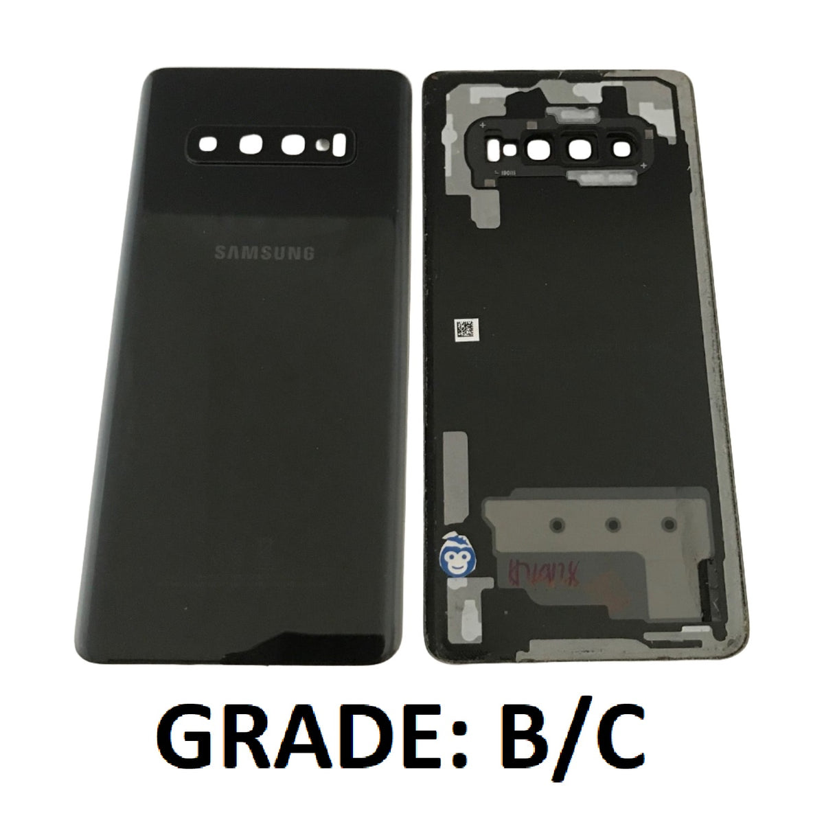 Back Battery Cover Lens Samsung Galaxy S10 Plus G975 Prism Black - GRADE BC