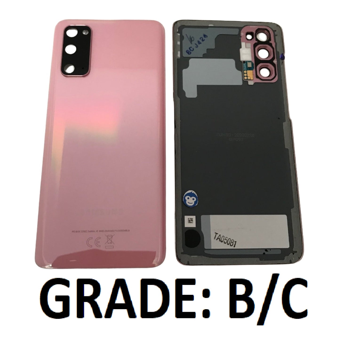 BACK BATTERY REAR COVER PANEL CAMERA LENS SAMSUNG GALAXY S20 / S20 5G G980 G981 PINK - GRADE BC