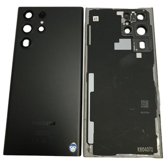 BACK BATTERY REAR COVER PANEL CAMERA LENS SAMSUNG GALAXY S22 ULTRA S908 BLACK - GRADE AB