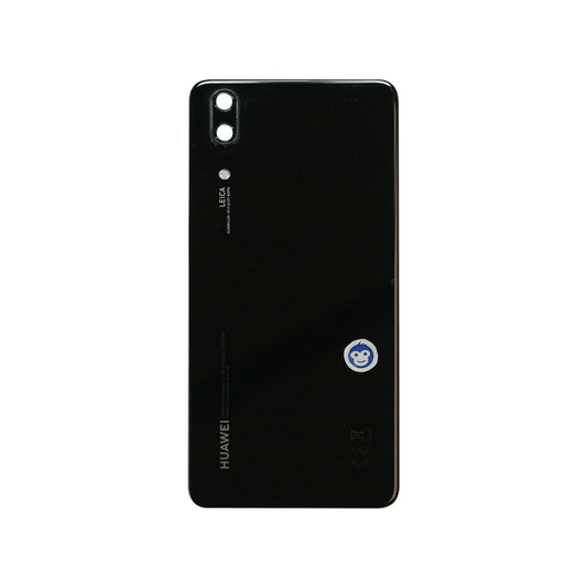 Huawei P20 Rear Back Glass Battery Cover in Black with Camera Lens - GRADE AB
