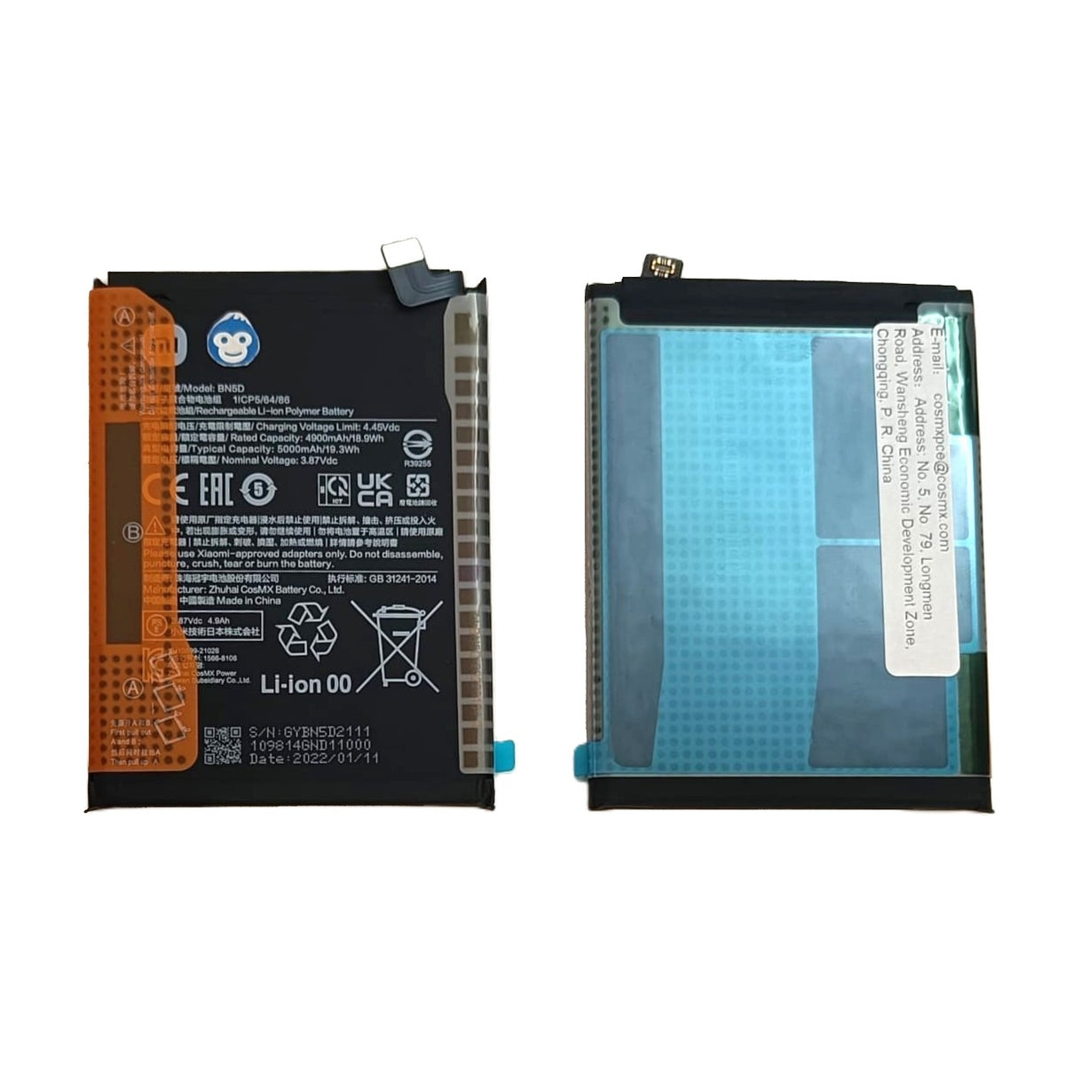 Internal battery Xiaomi Redmi NOTE 11 NOTE 11S 4G / 5G POCO M4 PRO 4G BN5D - NEW