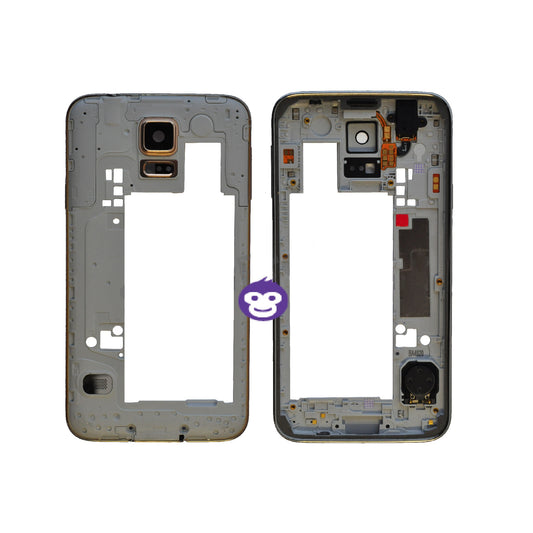 CHASSIS FRAME WITH PARTS AND CAMERA LENS SAMSUNG GALAXY S5 G900F GOLD - GRADE AB