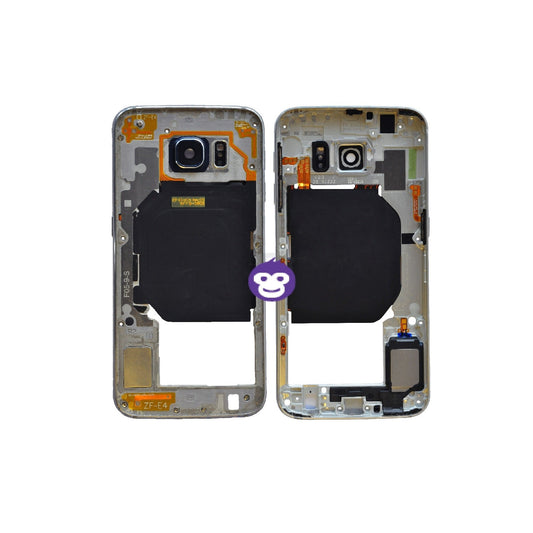 CHASSIS FRAME WITH PARTS AND CAMERA LENS SAMSUNG GALAXY S6 G920F BLACK SAPPHIRE - GRADE AB