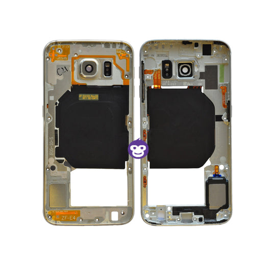 CHASSIS FRAME WITH PARTS AND CAMERA LENS SAMSUNG GALAXY S6 G920F GOLD - GRADE AB