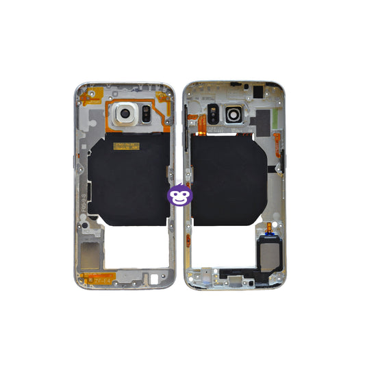 CHASSIS FRAME WITH PARTS AND CAMERA LENS SAMSUNG GALAXY S6 G920F WHITE - GRADE AB