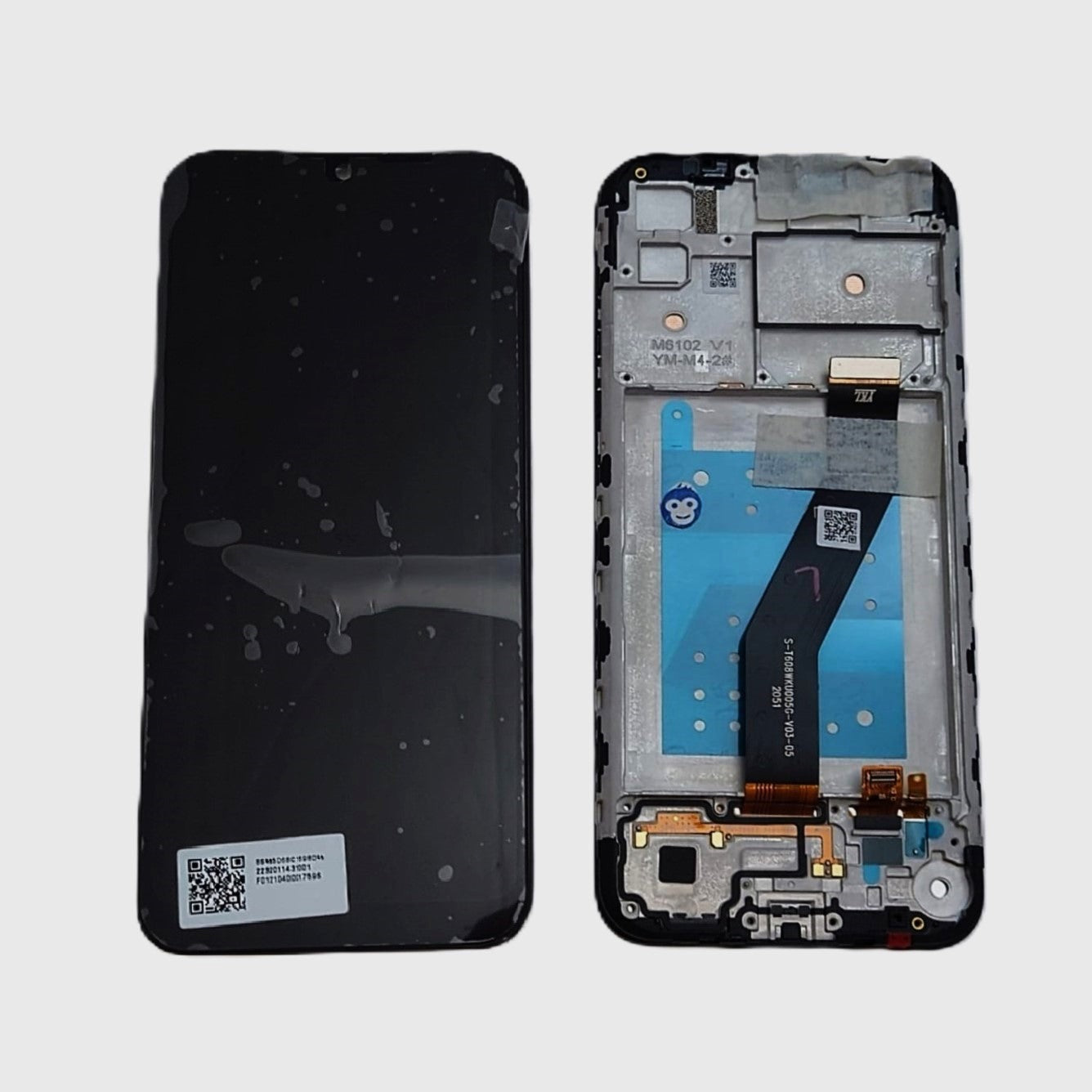 LCD SCREEN DISPLAY WITH FRAME MOTOROLA E6S BLACK / BLUE XT2053 - NEW