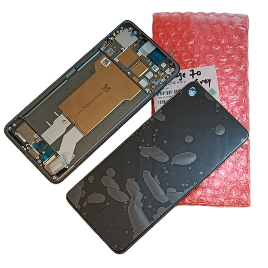 LCD SCREEN DISPLAY WITH FRAME MOTOROLA XT2601 EDGE 70 GREY - NEW