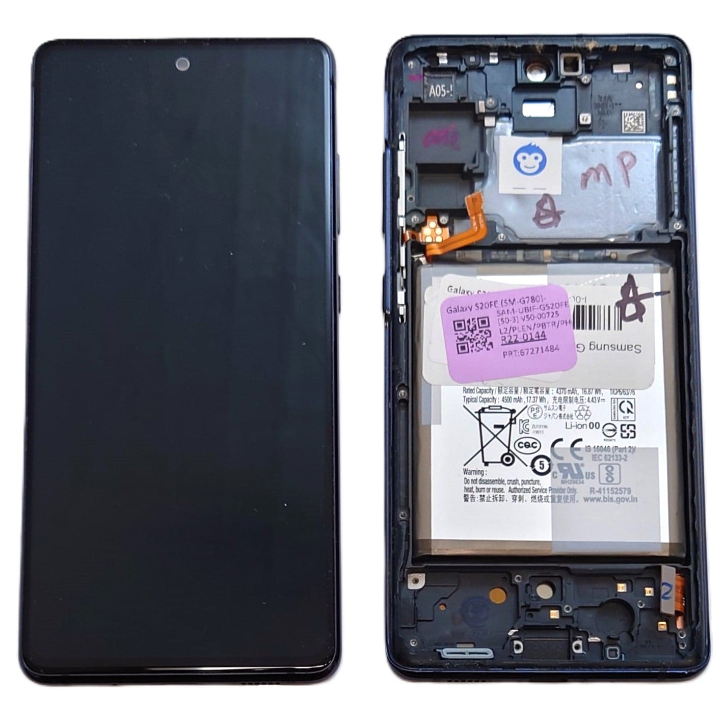 LCD Screen Display Samsung Galaxy S20 FE 4G G780 / S20 FE 5G G781 CLOUD NAVY (BLACK) - GRADE AB