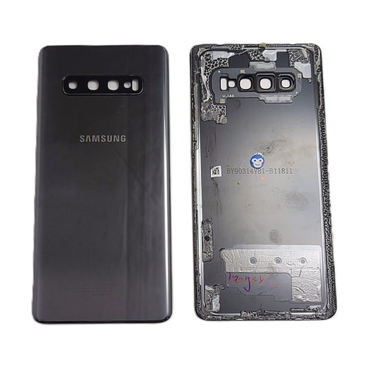 Back Battery Cover Lens Samsung Galaxy S10 Plus G975 Ceramic BLACK - GRADE AB