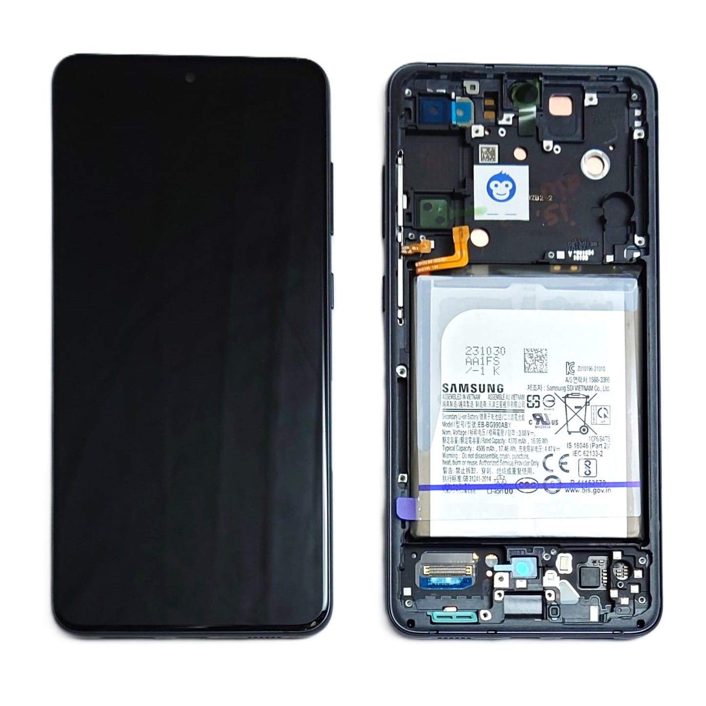 USED LCD SCREEEN DISPLAY SAMSUNG GALAXY S21 FE 5G G990 GREY (Black) - GRADE AB