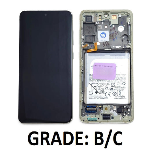 USED LCD SCREEEN DISPLAY SAMSUNG GALAXY S21 FE 5G G990 OLIVE - GRADE BC