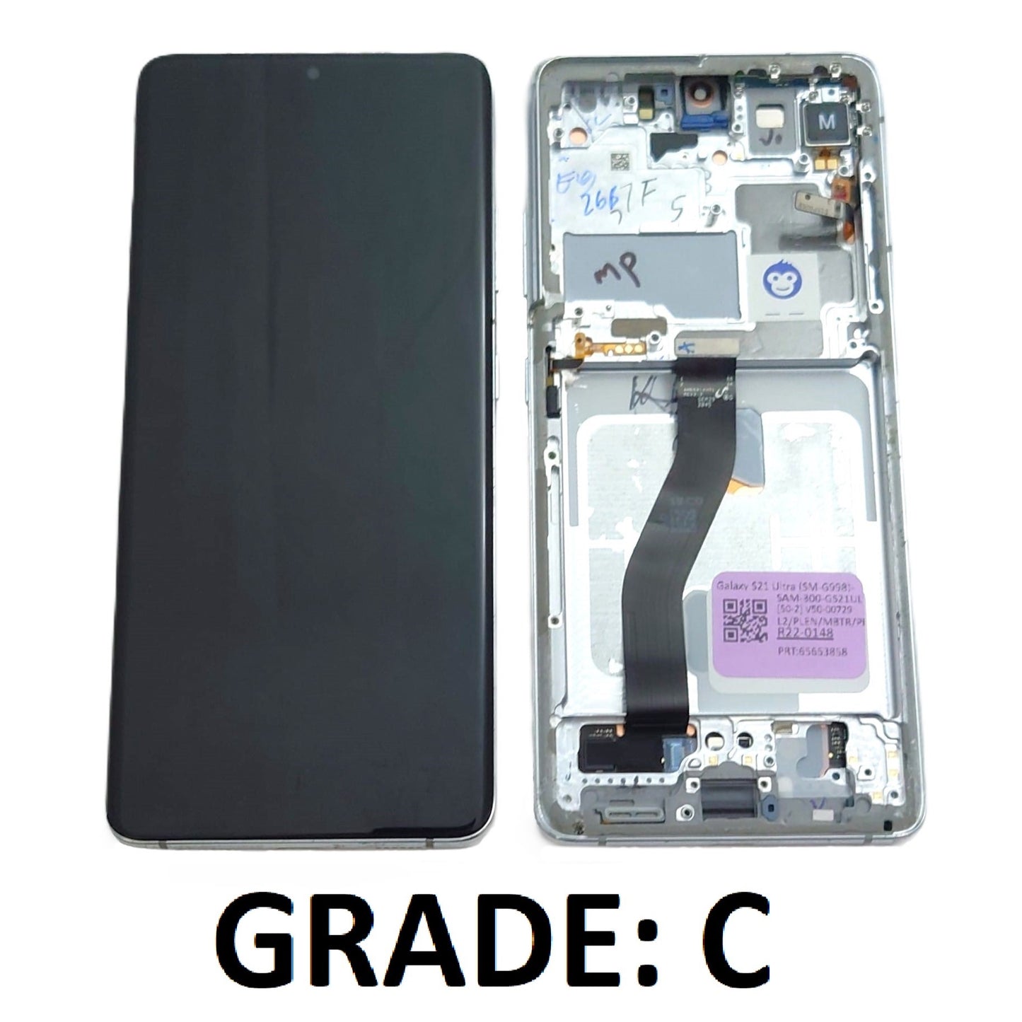 USED LCD SCREEEN DISPLAY SAMSUNG GALAXY S21 ULTRA 5G G998 SILVER   - GRADE C
