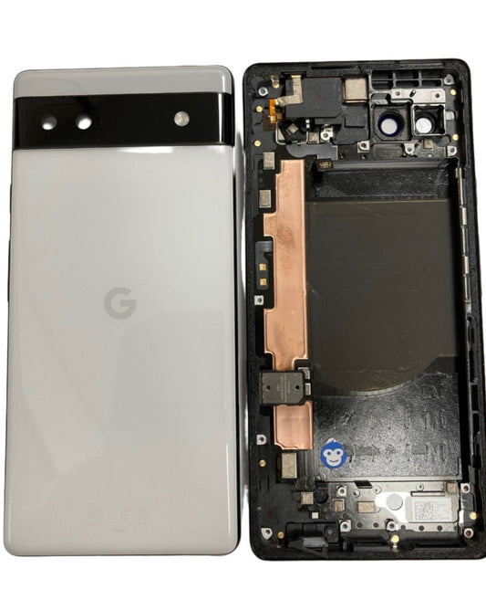 BACK HOUSING CHASSIS CAMERA LENS GOOGLE PIXEL 6A CHALK (WHITE) - GRADE AB