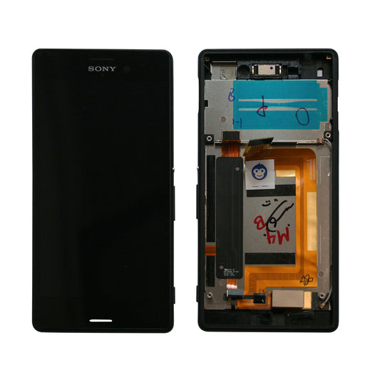 LCD SCREEN IN FRAME SONY XPERIA M4 AQUA BLACK - GRADE AB