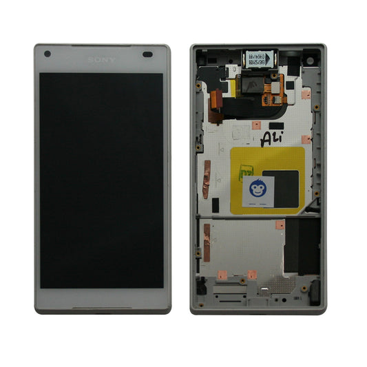 LCD SCREEN IN FRAME SONY XPERIA Z5 COMPACT WHITE - GRADE AB