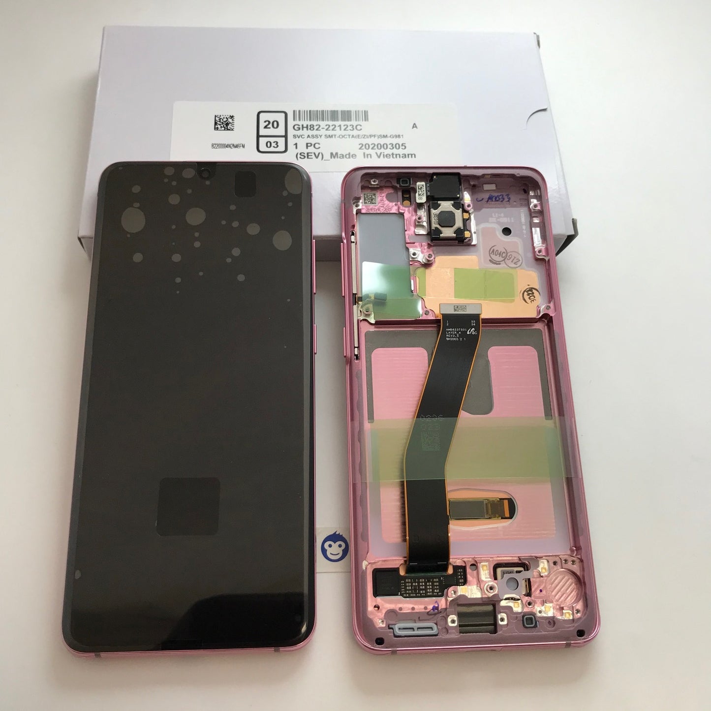 LCD Screen Display Samsung Galaxy S20 / S20 5G G980 / G981 Pink (No front cam) - NEW