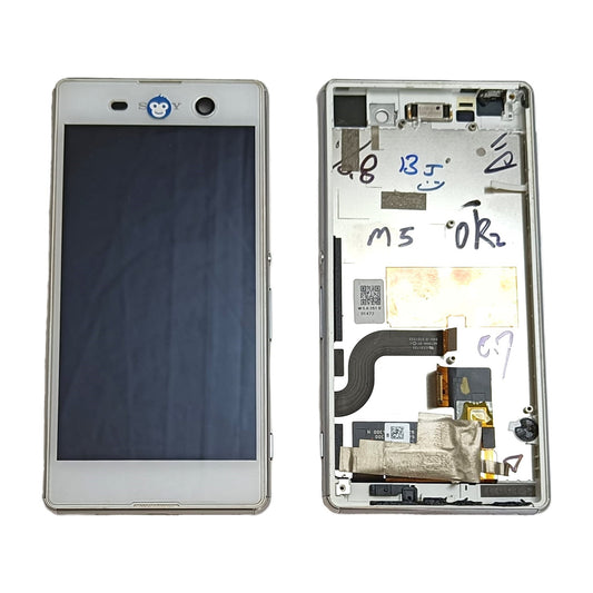 LCD SCREEN IN FRAME SONY XPERIA M5 WHITE - GRADE AB