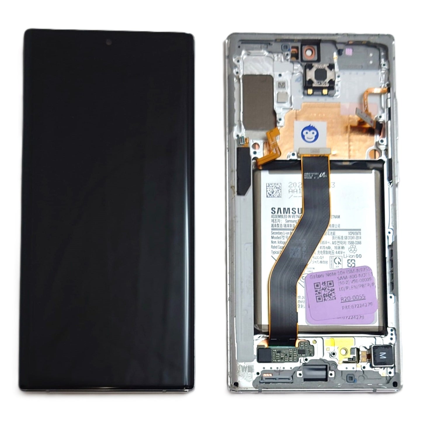 LCD Screen Display Samsung Galaxy Note 10 Plus N975 / N976 Aura glow (Silver) - GRADE AB