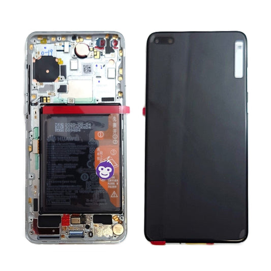 LCD display screen Huawei P40 in frame White (SILVER) with Battery 02353MFW - NEW