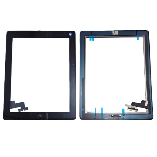 GENERIC TOUCH SCREEN FOR IPAD 2 BLACK WITH HOME BUTTON & ADHESIVE