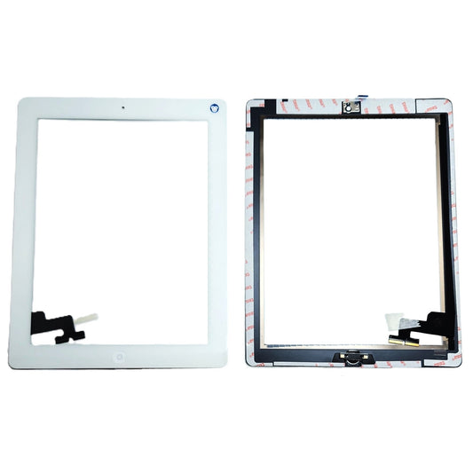 GENERIC TOUCH SCREEN FOR IPAD 2 WHITE WITH HOME BUTTON & ADHESIVE
