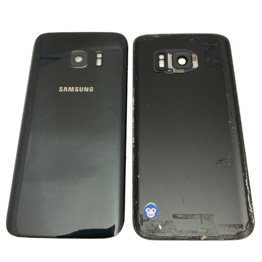BACK BATTERY REAR COVER PANEL CAMERA LENS  SAMSUNG GALAXY G930F S7 BLACK - GRADE AB