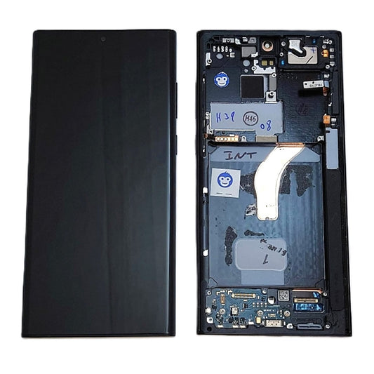 USED LCD SCREEEN DISPLAY SAMSUNG GALAXY S22 ULTRA S908 GRAPHITE / SKY BLUE / RED - GRADE AB