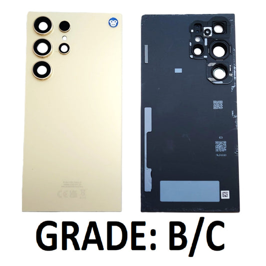 BACK BATTERY REAR COVER PANEL CAMERA LENS SAMSUNG GALAXY S24 ULTRA S928 TITANIUM YELLOW - GRADE BC