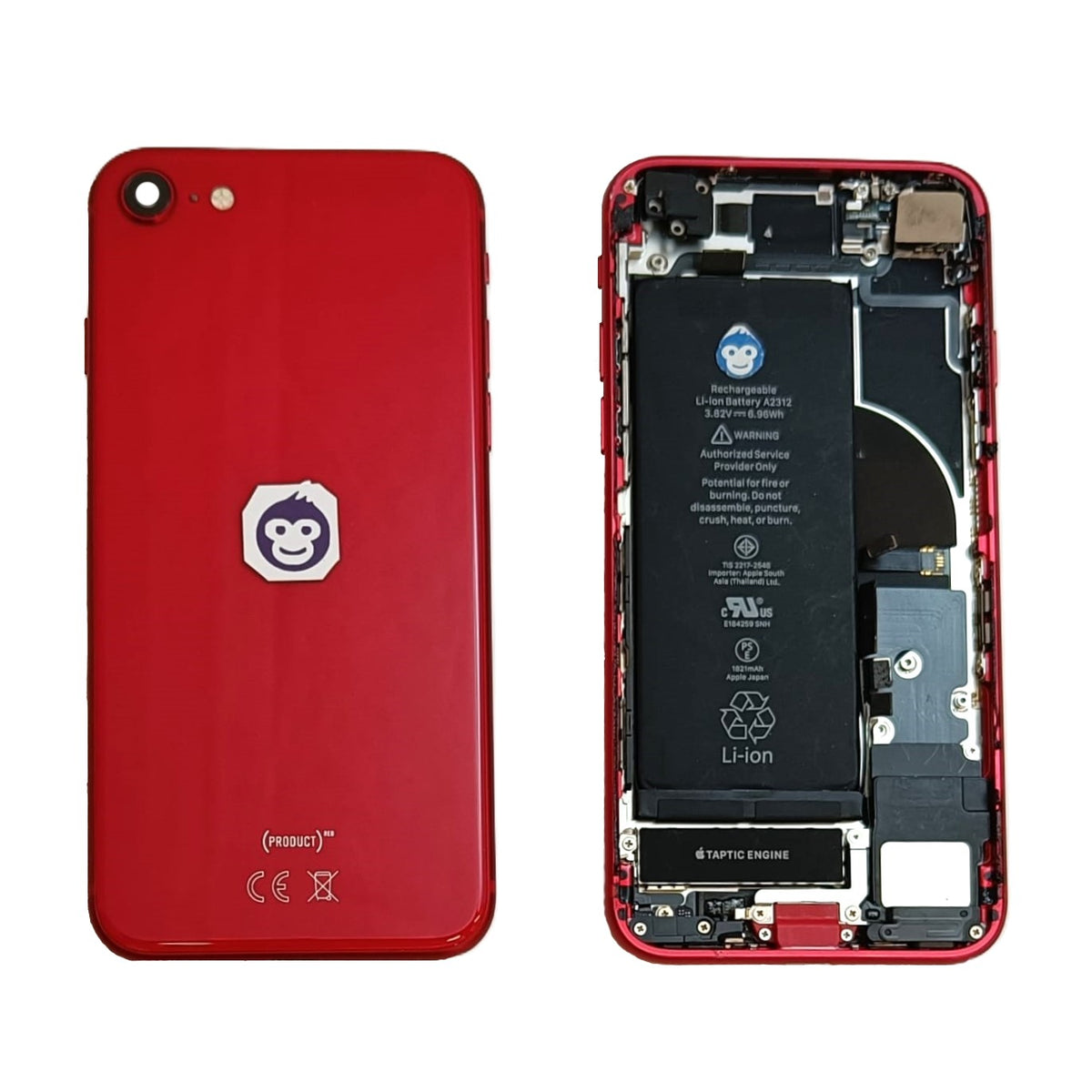 IPHONE SE2020 SE20 SE 2ND GENERATION RED CHASSIS HOUSING WITH SMALL PARTS - GRD AB