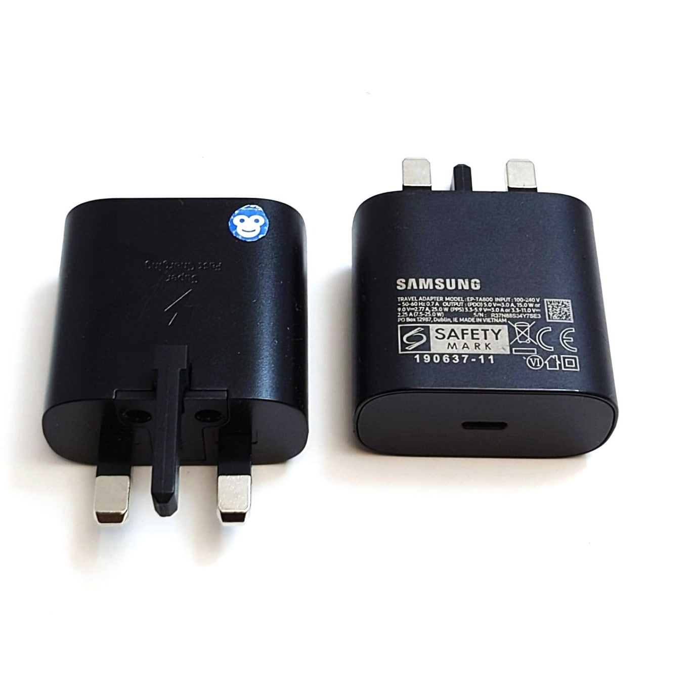 PLUG (ADAPTOR) TYPE-C SAMSUNG TA800 BLACK 20W - NEW