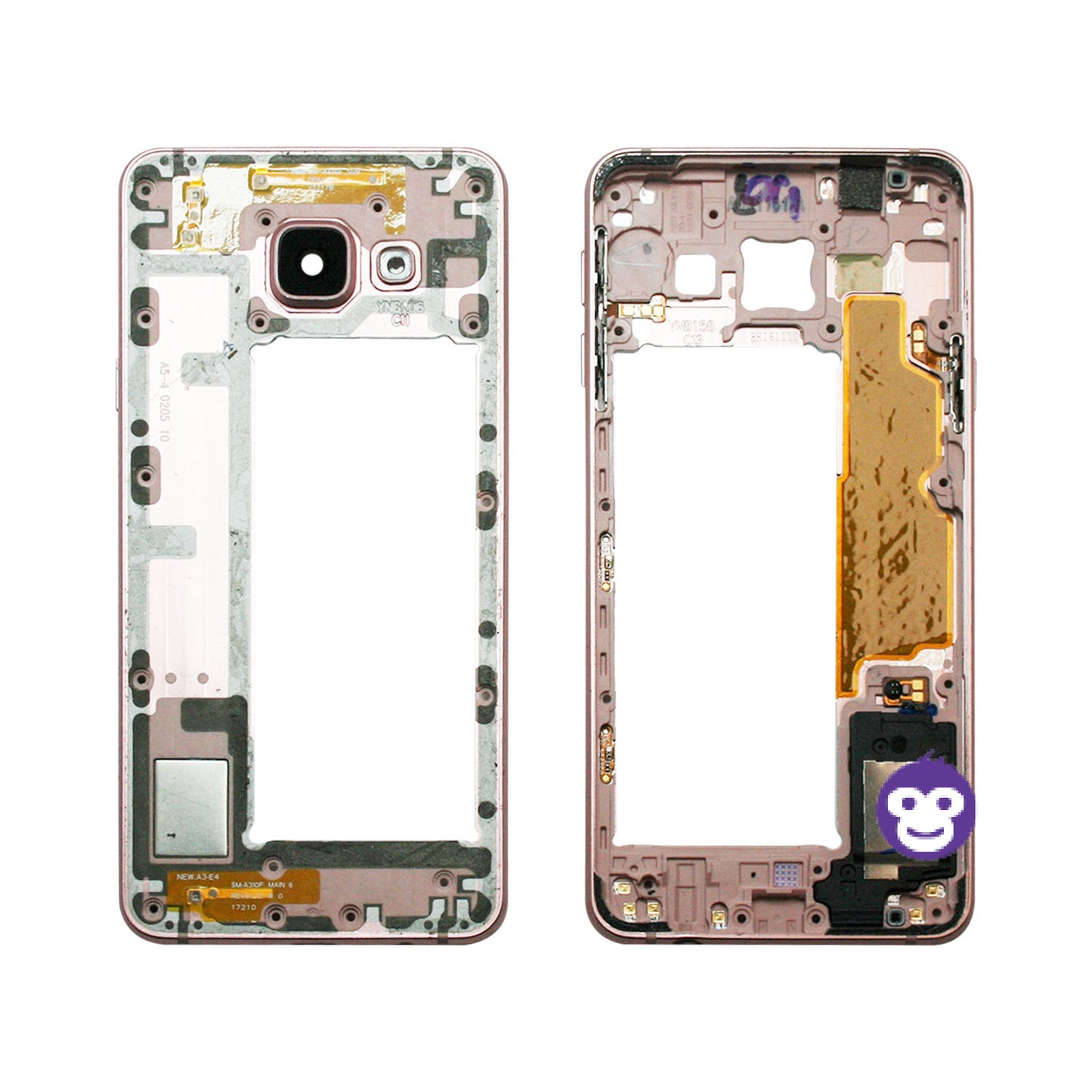 CHASSIS FRAME WITH PARTS AND CAMERA LENS SAMSUNG GALAXY A3 (2016) A310F PINK - GRADE AB