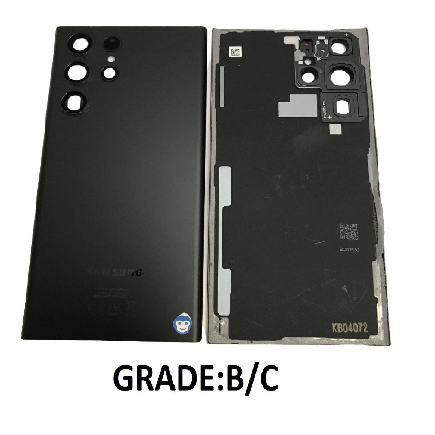 BACK BATTERY REAR COVER PANEL CAMERA LENS SAMSUNG GALAXY S22 ULTRA S908 BLACK - GRADE BC