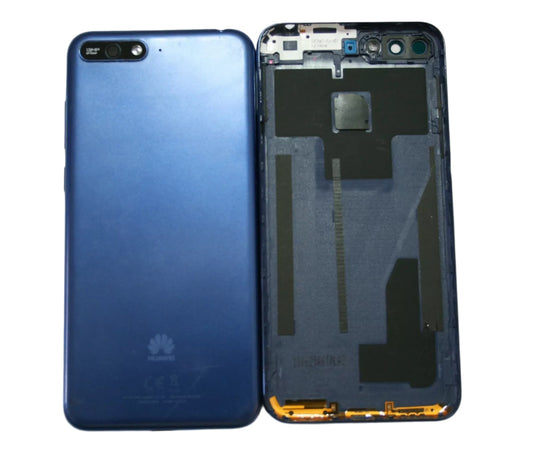 Huawei Y6 2018 Battery Back Cover Rear Housing Case Camera Lens Blue - GRADE AB
