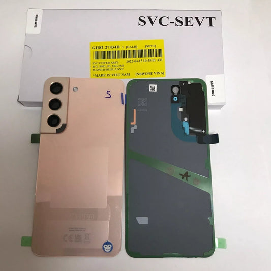 BACK BATTERY REAR COVER PANEL CAMERA LENS SAMSUNG GALAXY S22 S901 PINK GOLD - NEW