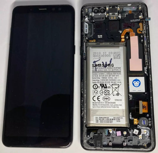 LCD SCREEN DISPLAY Samsung Galaxy A8 (2018) A530 BLACK - GRADE AB