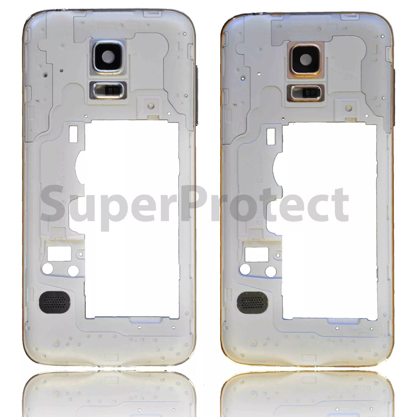 CHASSIS FRAME WITH PARTS AND CAMERA LENS SAMSUNG GALAXY S5 MINI G800F SILVER - GRADE AB