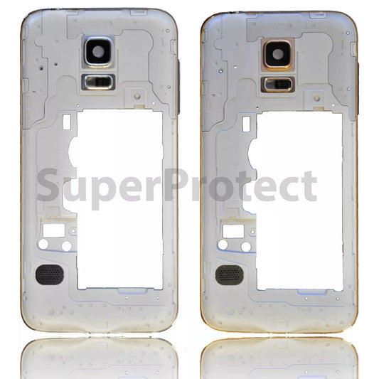 CHASSIS FRAME WITH PARTS AND CAMERA LENS SAMSUNG GALAXY S5 MINI G800F SILVER - GRADE AB
