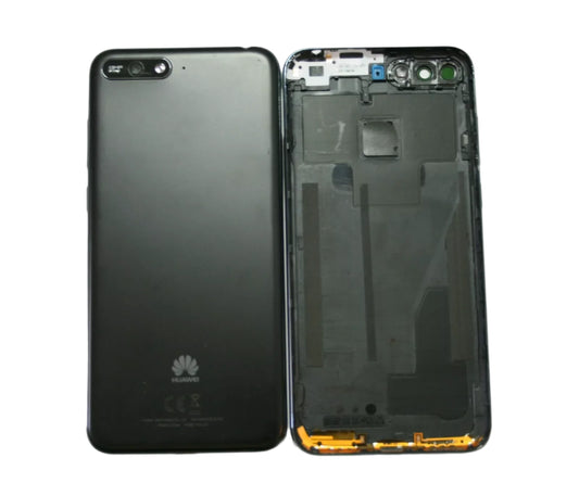 Huawei Y6 2018 Battery Back Cover Rear Housing Case Camera Lens Black - GRADE AB