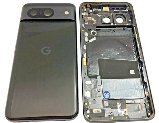 BACK HOUSING CHASSIS CAMERA LENS GOOGLE PIXEL 8 OBSIDIAN (BLACK) - GRADE AB
